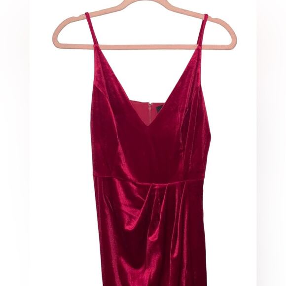 Yumi Kim x REVOLVE Felicity Velvet V-Neck Pleated Tulip Hem Formal Dress M NWT - Picture 6 of 14